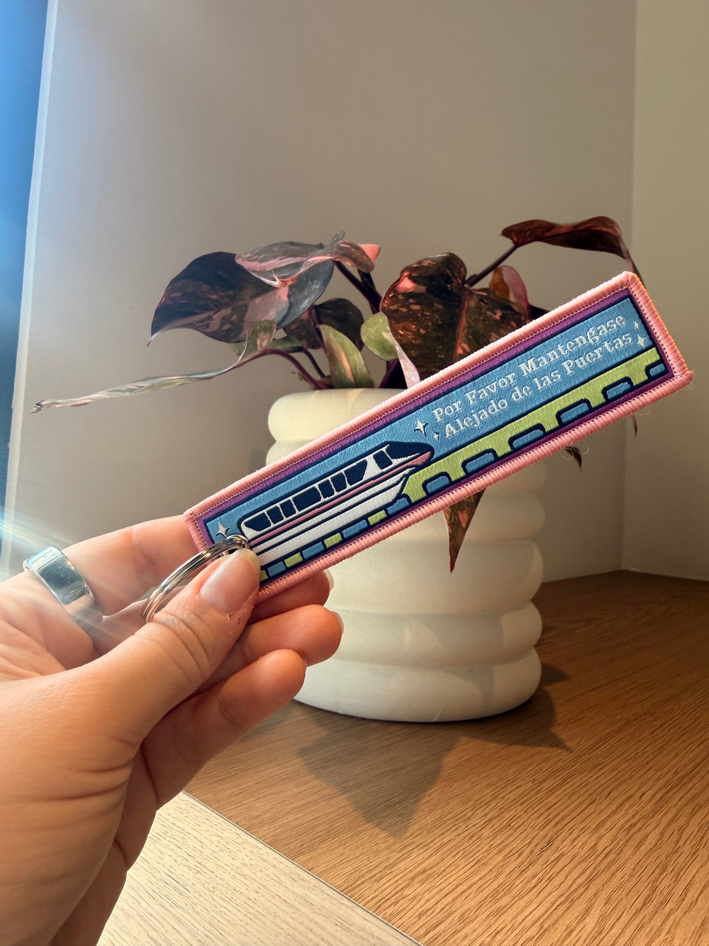 Please Stand Clear Jet Tag Keychain Bag Charm