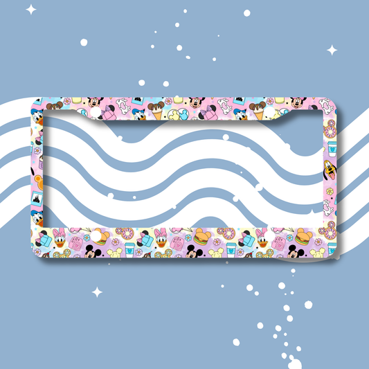 Cute Theme Park Treats & Icons License Plate cover