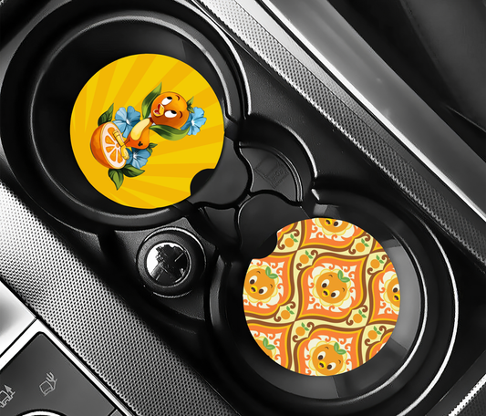 Orange Avian Car Coasters