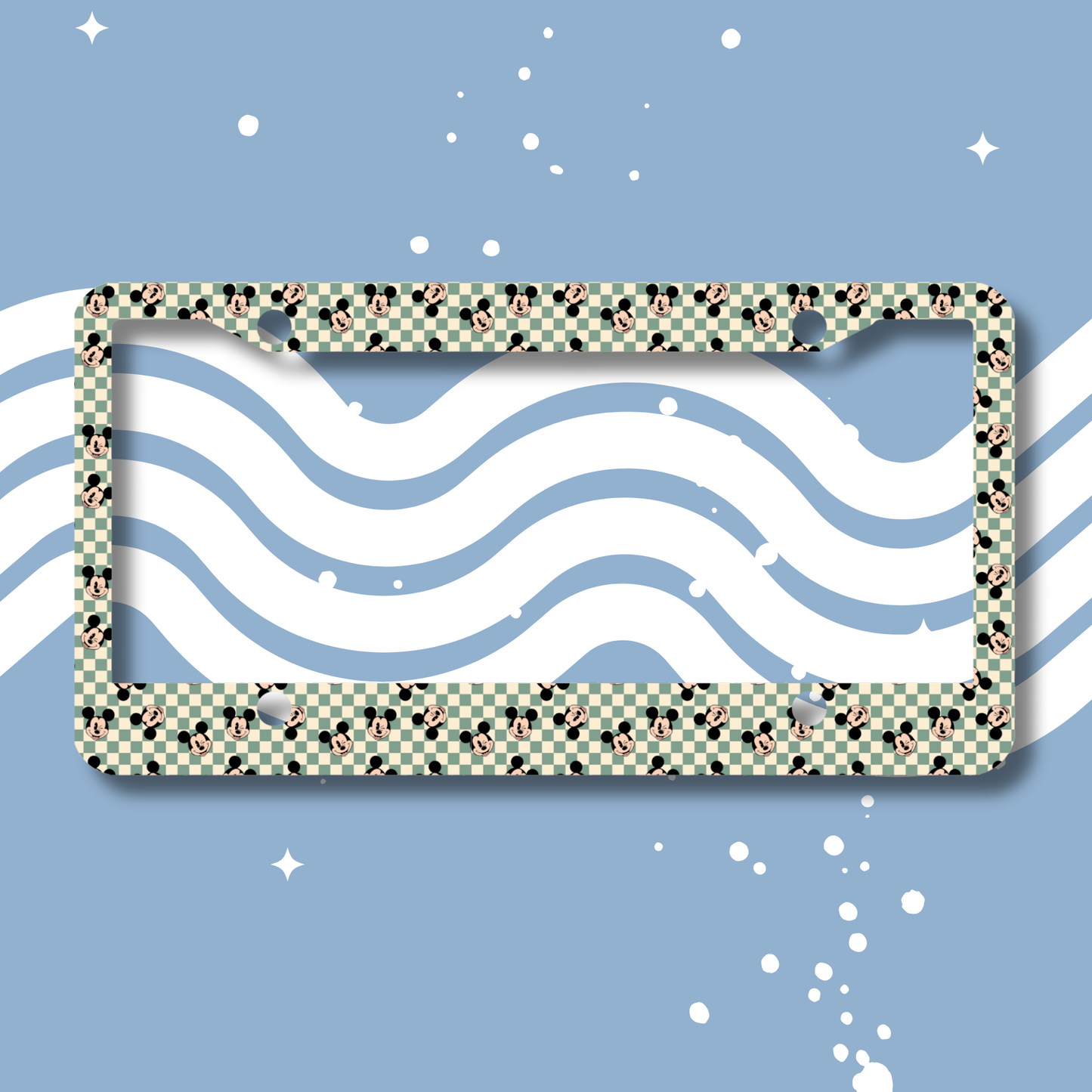 Minimal Sage Green Icon License Plate cover