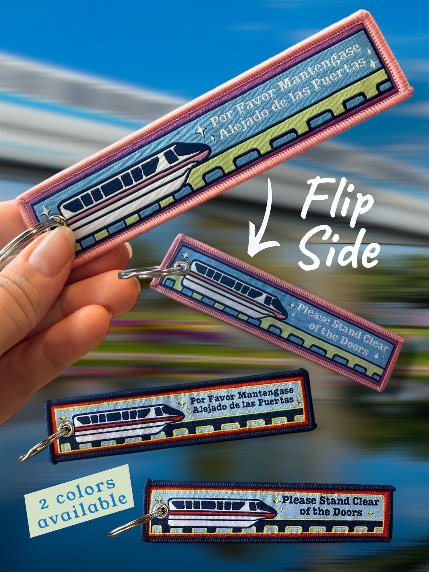 Please Stand Clear Jet Tag Keychain Bag Charm