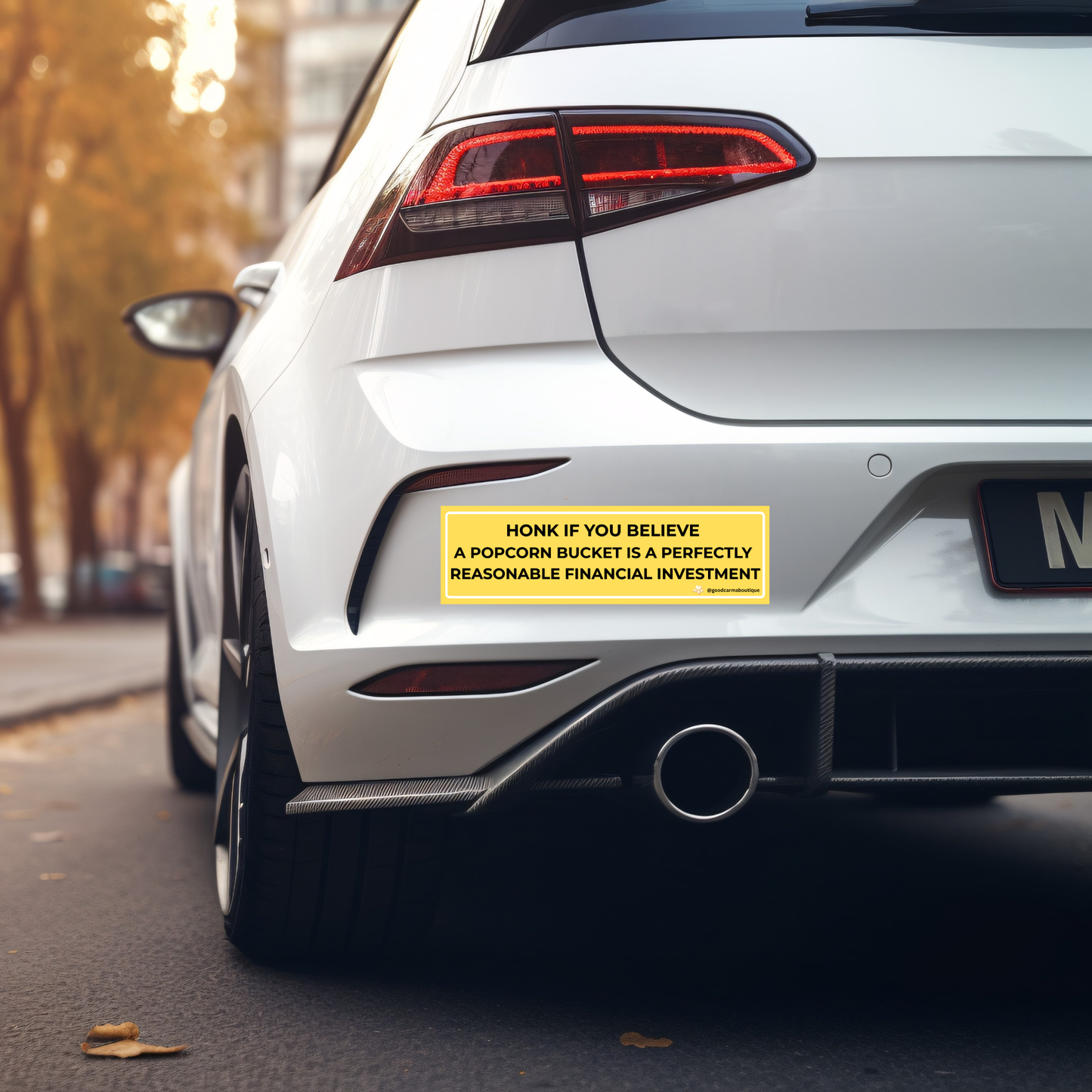 Popcorn Bucket Investor Car Bumper Magnet