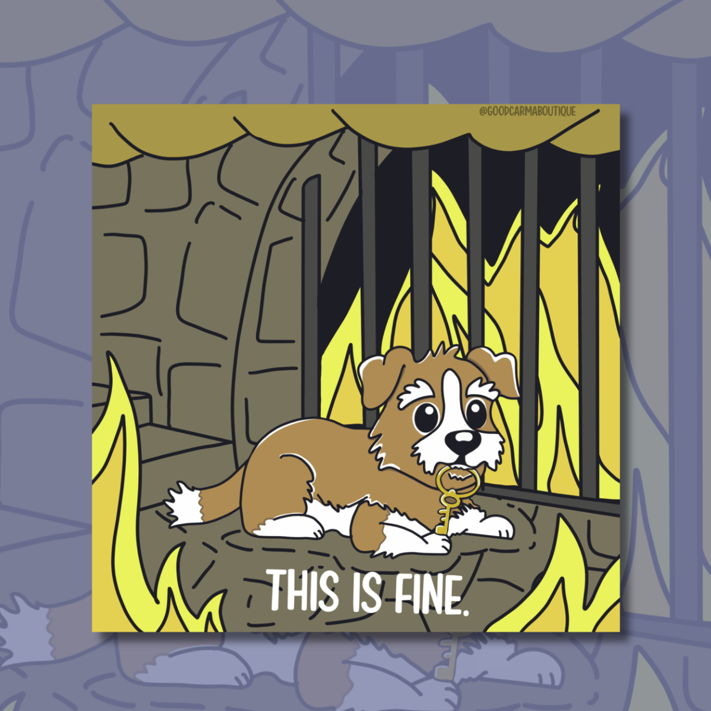 This is Fine - Luggage Tag