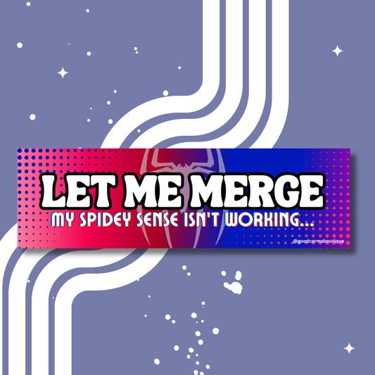 Spidey cant Merge Bumper Sticker
