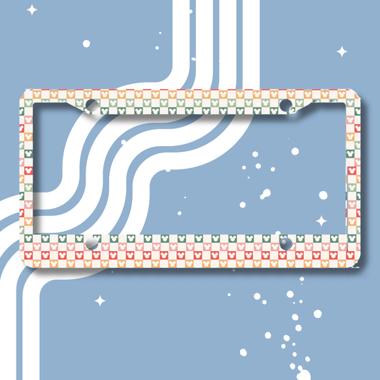 Checkered Icon License Plate Cover