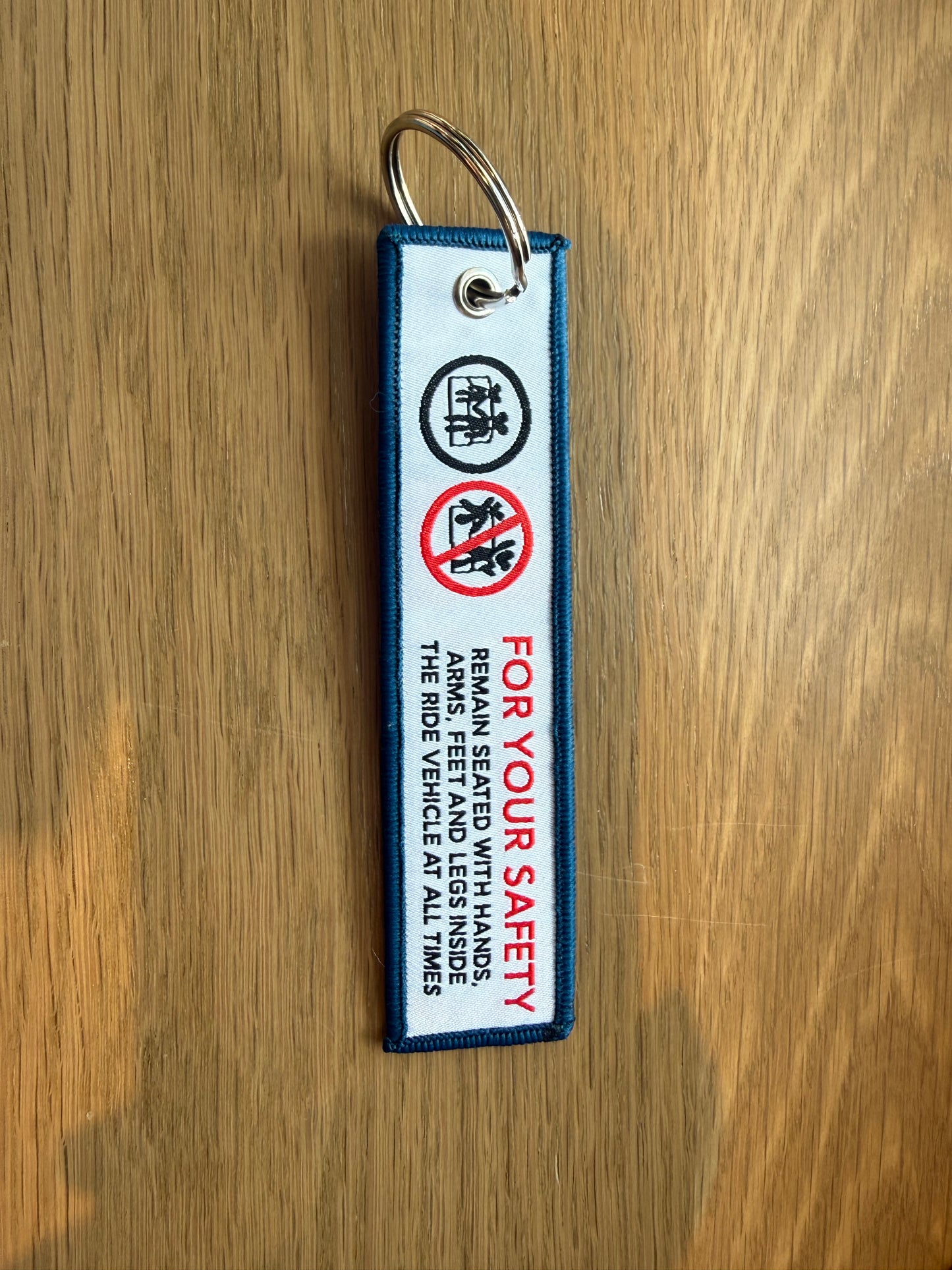 Ride Vehicle Safety Message Jet Tag Keychain Bag Charm