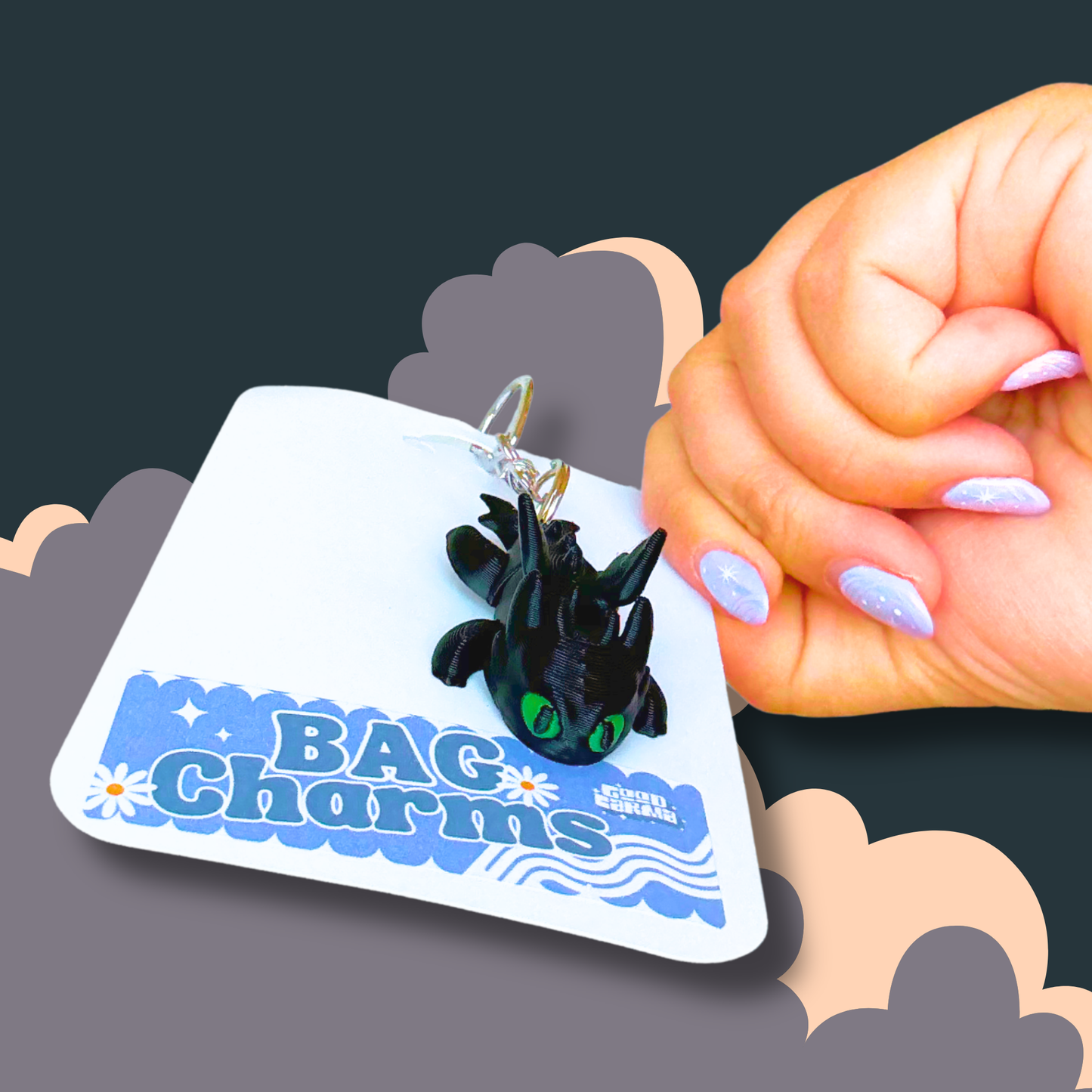 Night Dragon Bag Charm