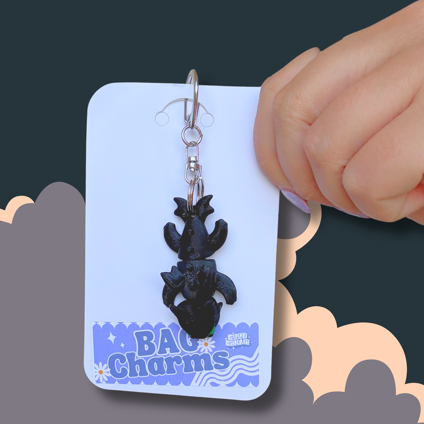 Night Dragon Bag Charm