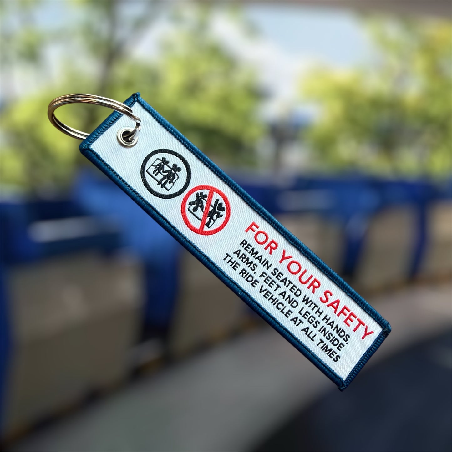 Ride Vehicle Safety Message Jet Tag Keychain Bag Charm