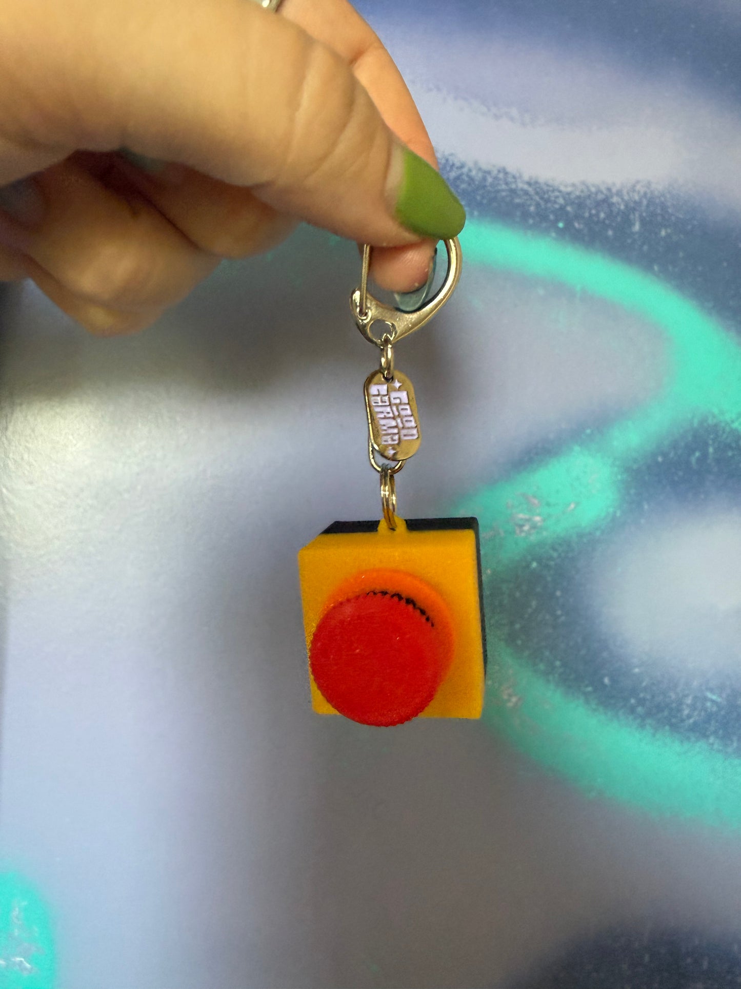 E-Stop Button Clicker Keychain