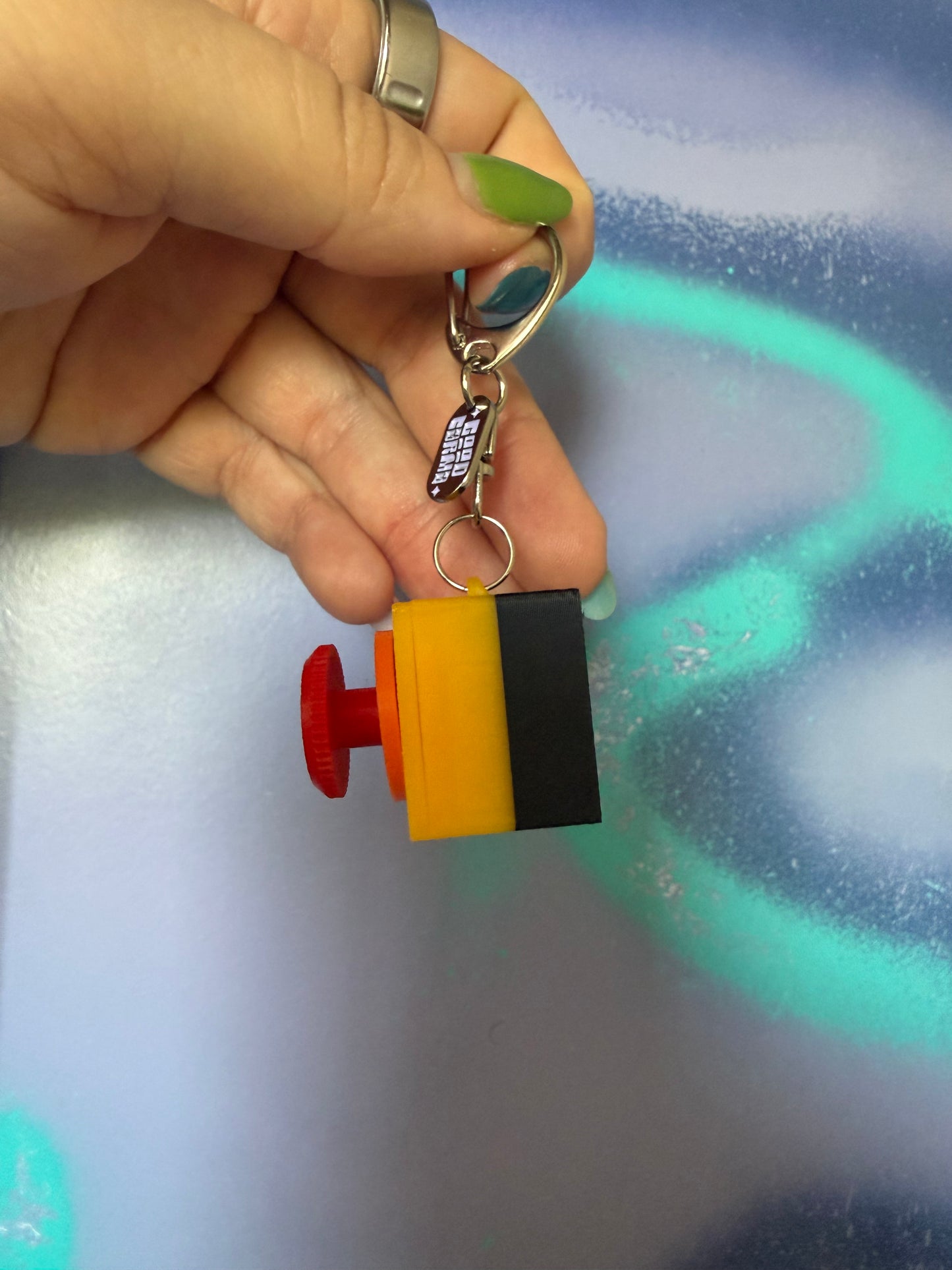 E-Stop Button Clicker Keychain
