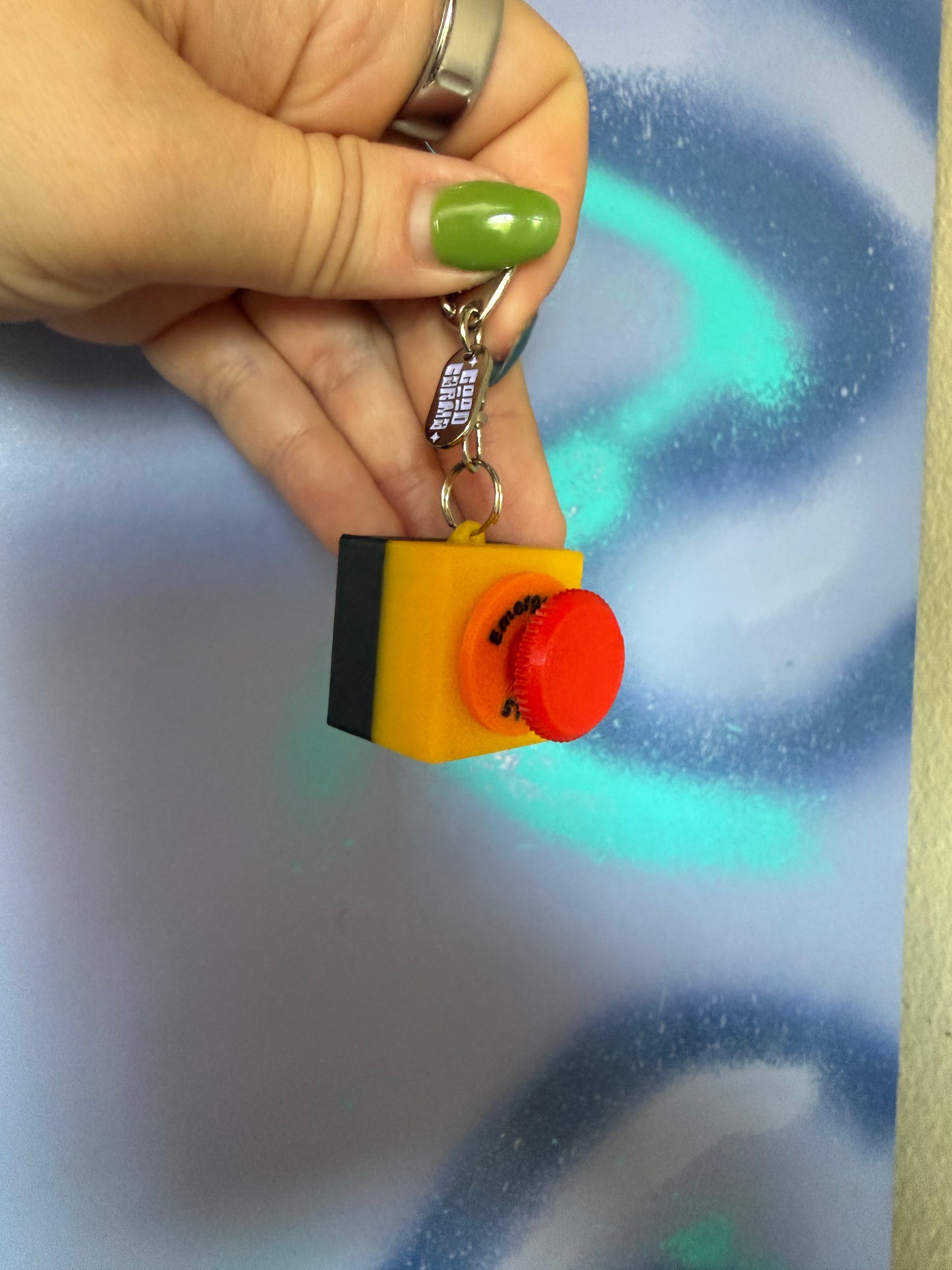 E-Stop Button Clicker Keychain