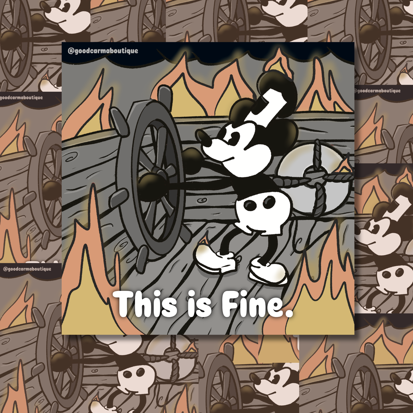 This is Fine - Luggage Tag