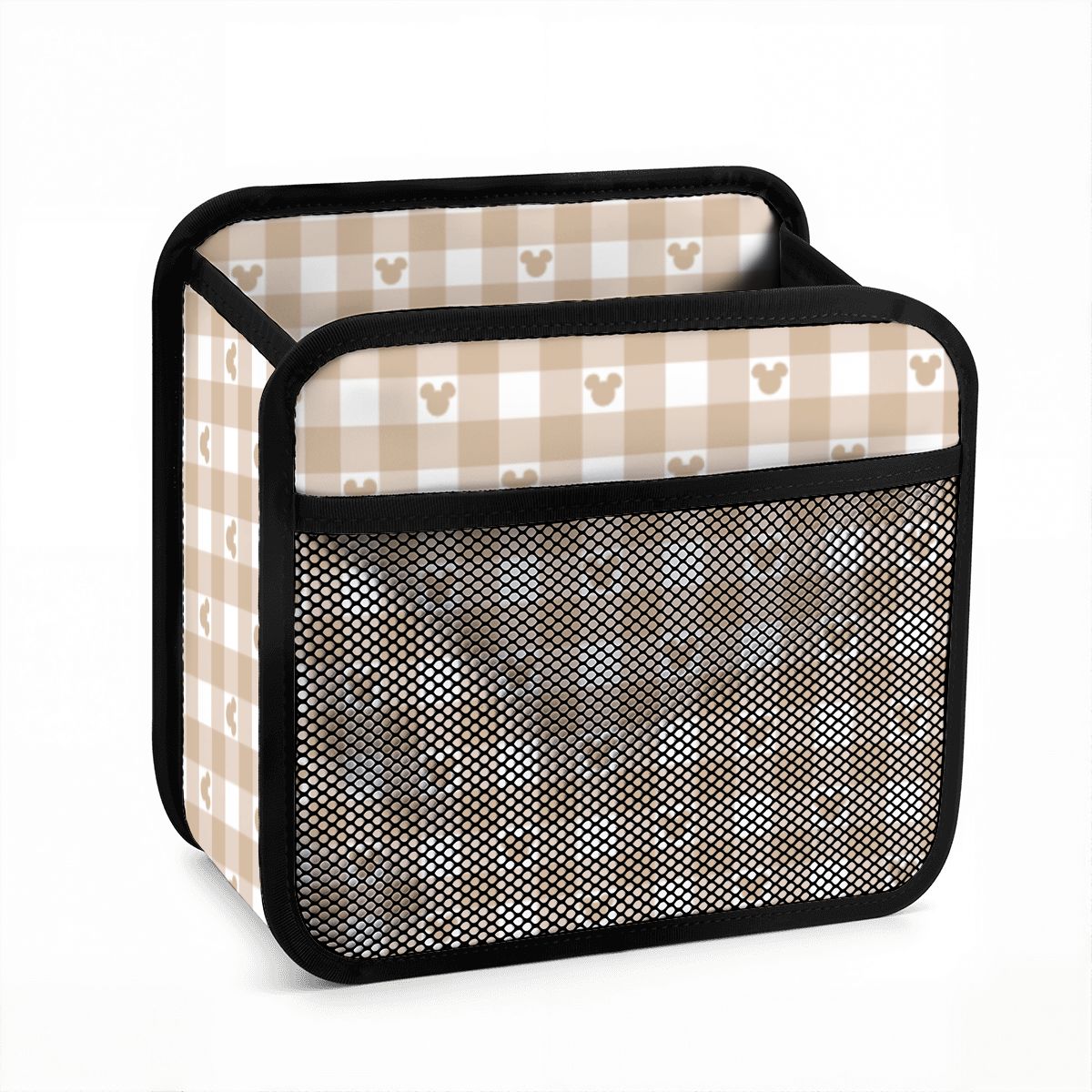Tan Gingham - Car Backseat Organizer