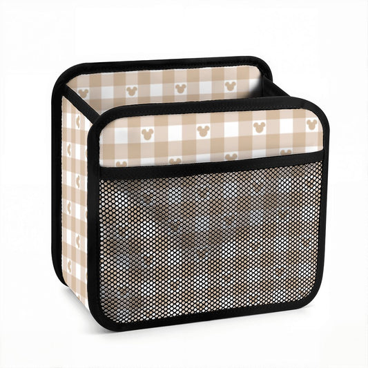 Tan Gingham - Car Backseat Organizer