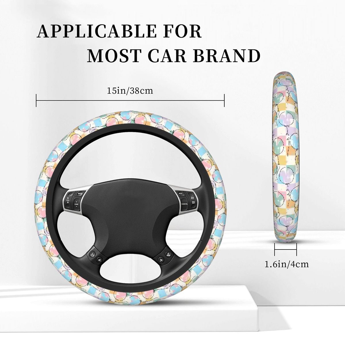 Pastel Balloons - Steering Wheel Cover