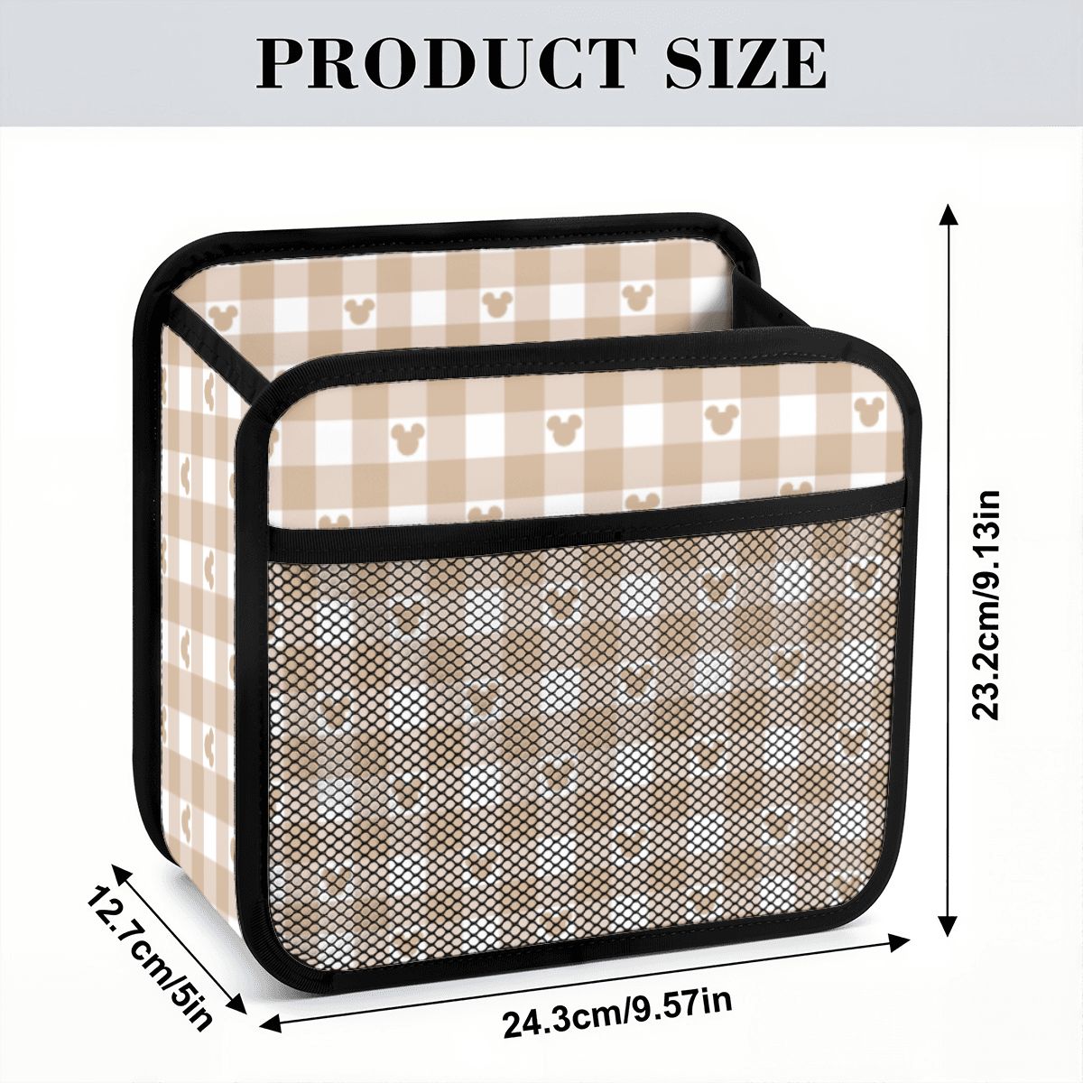 Tan Gingham - Car Backseat Organizer
