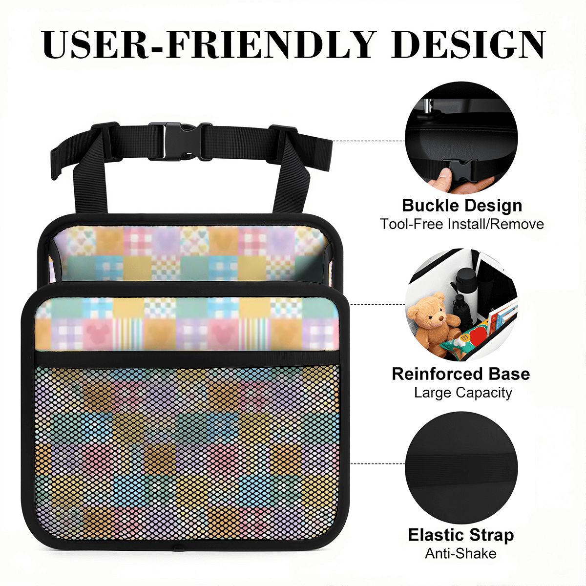 Colorful Checkers - Car Backseat Organizer